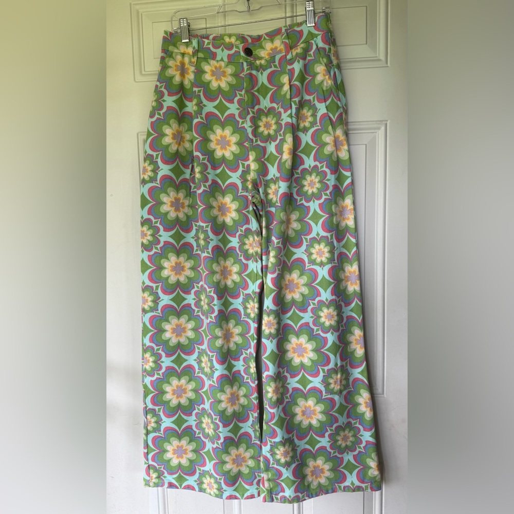 Lucy & Yak Cole Wide Leg Floral Print Pants 30 - Picture 2 of 13